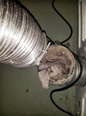 clogged dryer vent before cleaning
